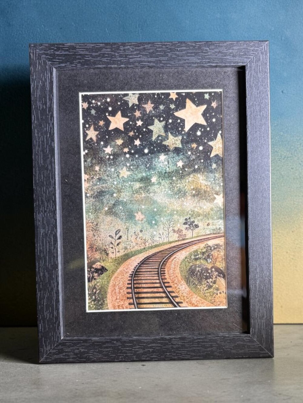 Starry Night Railway Art Print | New 5x7 Framed Wall Art